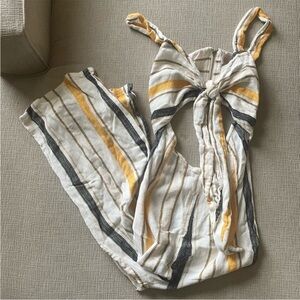 Beach Riot Owen Stripe Cut Out Wide Leg Jumpsuit